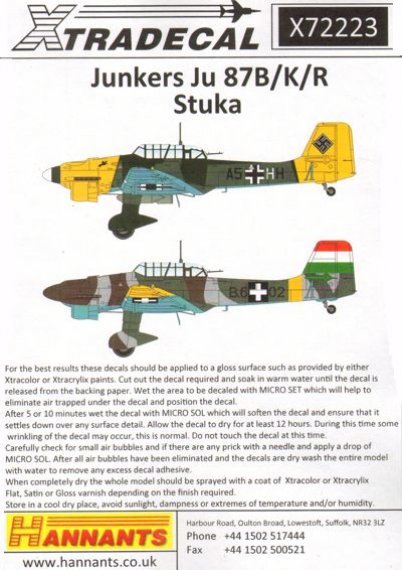 1/72 Junkers Ju 87B/K/R (11) 87B-2 A5+HH 1/StG.3