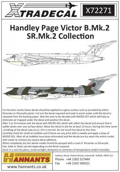 1/72 Handley-Page Victor B.2 The aircraft on this sheet have bee
