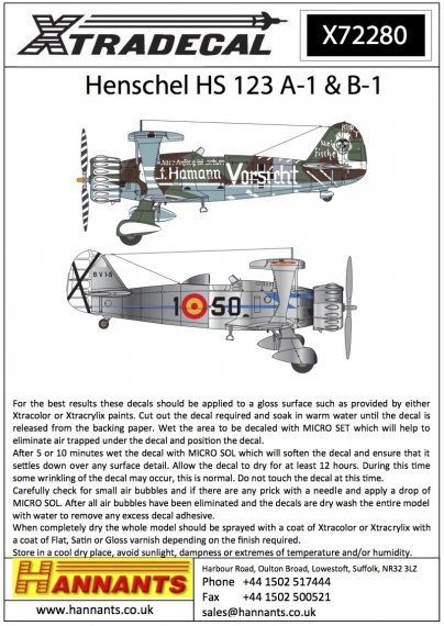 1/72 Henschel Hs-123A-1/Hs-123B-1