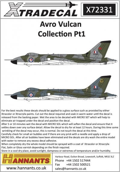 1/72 Avro Vulcan Collection Pt.1
