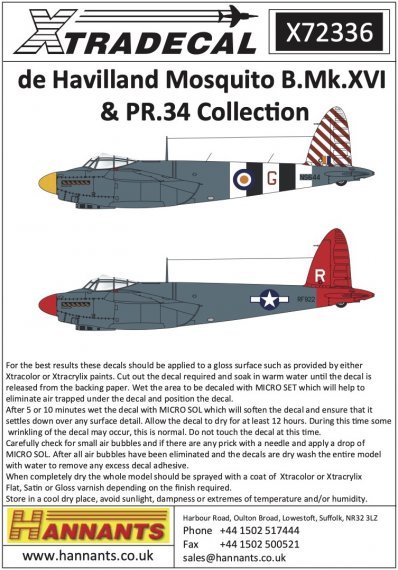 1/72 De Havilland Mosquito B.Mk.XVI & PR.34 Collection