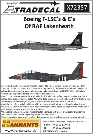 1/72 McDonnell F-15C/E Raf Lakenheath