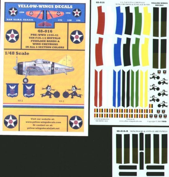 Yellow Wings Decals F2A Buffalo 1/48