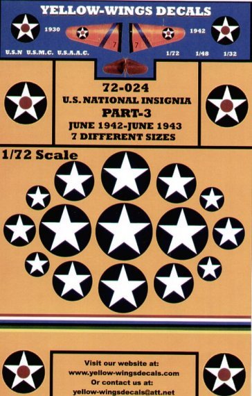 Yellow Wings D�calcomanies Insignes US 1942-43 1/72