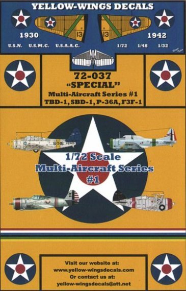 1/72 Multi-Aircraft Series 1, TBD-1, SBD-1, F3F-1 and P-36A