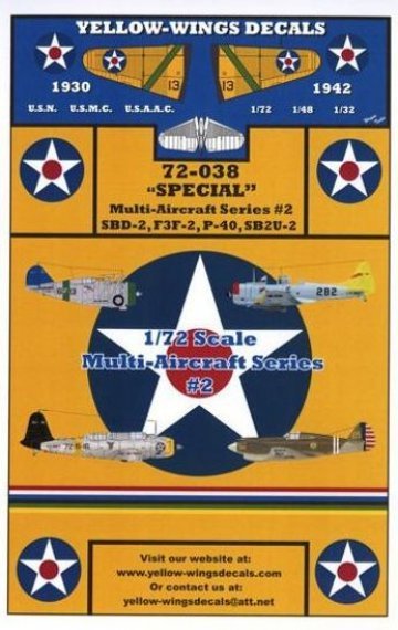 1/72 Multi-Aircraft Series 2, SBD-2, F3F-2, SB2U-2 and P-40