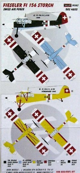 1/48 Decals Fi 156 Storch (Swiss Air Force)
