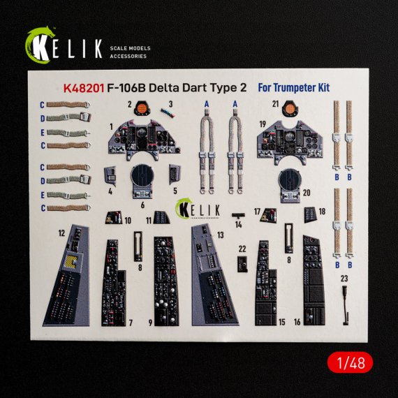 Kelik Int�rieur 3D F-106B Delta Dart 1/48 Trumpeter