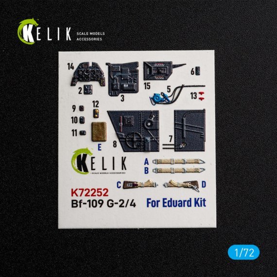 Kelik 1/72 Cockpit 3D Bf-109 G-2/4 pour Eduard