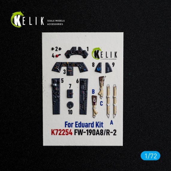 Kelik 1/72 Int�rieur 3D FW-190A8/R-2 pour Eduard