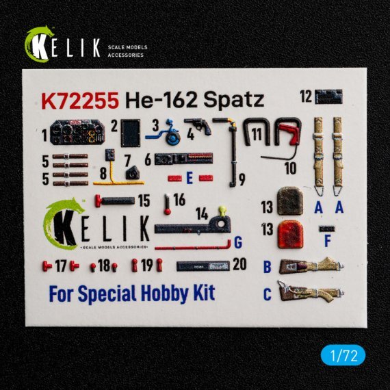 Kelik 1/72 He-162 Spatz Int�rieur 3D SP.HOB.