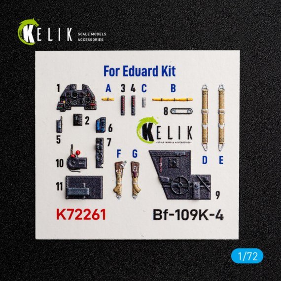 Kelik 1/72 Interno 3D Bf-109K-4 per Eduard