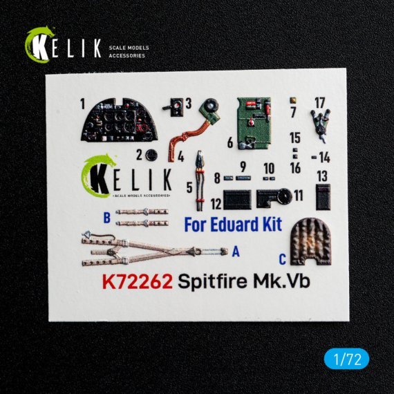 Kelik 1/72 Interno 3D Spitfire Mk.Vb per Eduard