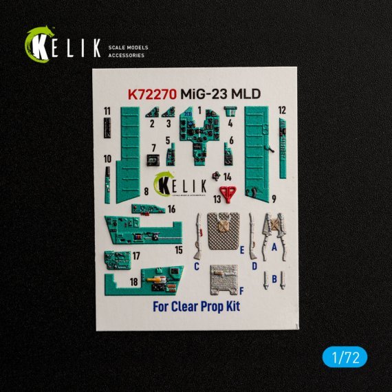 Kelik 1/72 MiG-23MLD Cockpit 3D Clear Prop