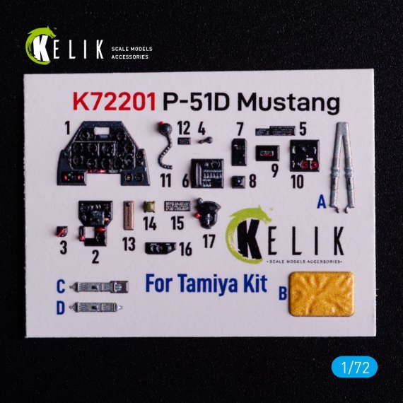 Kelik 3D Decals Cockpit P-51D Mustang 1/72