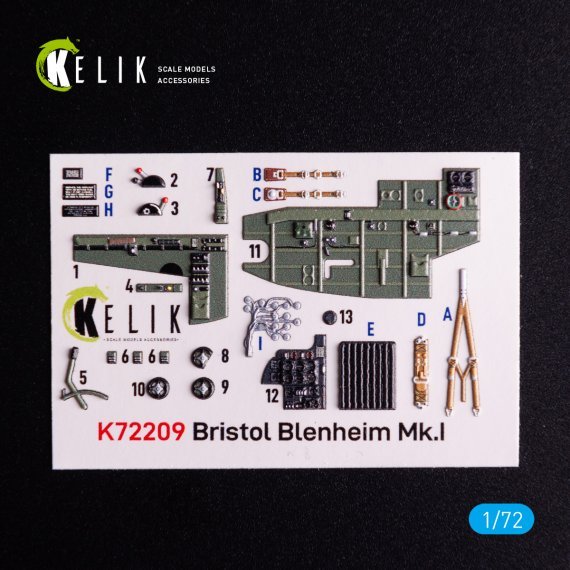 Kelik Bristol Blenheim Mk.I Cockpit 3D Set 1/72