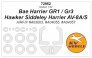 1/72 Harrier GR1 / GR3 / Av-8A/S masks for Airfix