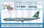 1/144 Convair 880 Cathay Pacific, silk-screened decals