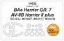 1/144 BAe Harrier GR.7/AV-8B Harrier II plus + wheels masks