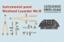 Print Scale 1/48 Westland Lysander Mk.III Tableau de bord