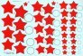 1/48 Red stars, type 4 (two leaves)