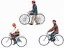 1/72 3 x Dockyard workers with etched bicycles