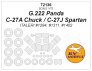1/72 Alenia G.222 Panda, C-27A Chuck, C-27J Spartan + wheels mas