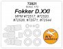 1/72 Fokker D.XXI masks for wheels for Mpm