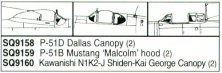 1/72 P-51D Dallas Vacuform Canopy. 2 pieces. For Hasegawa kits