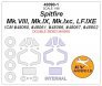 1/48 Supermarine Spitfire Mk.VIII wheels and canopy paint masks