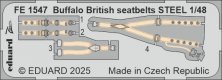 1/48 Buffalo British seatbelts STEEL for Tamiya