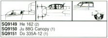 1/72 He 162 Vacuform Canopy. 2 pieces. For DML/Dragon kit