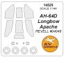 1/144 McDonnell-Douglas AH-64D Longbow Apache canopy paint mask