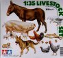 1/35 Farmyard Livestock Set. Chickens, horse, geese, dogs, pigs.