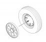 1/48 Hellcat wheels w/ moulded eight spoked disc image 1