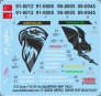 1/72 F-16C/F-16D Fighting Falcon 161 sq New Tail Decal Set image 4