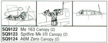 Squadron Canopies Me-163 Komet 1/72 Heller x2 Squadron Canopies Me-163 Komet 1/72 Heller x2