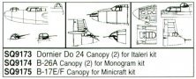 Squadron Canopies B-17E/B-17F Flying Fortress 1/72