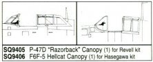 1/32 Grumman F6F-5 Hellcat Canopy. 1 piece. For Hasegawa kit
