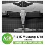 1/48 North-American P-51D Mustang Foam flexible wheel bays mask