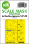 1/48 De Havilland Vampire T.3 wheels and canopy masks