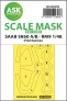 1/48 Saab SK60A/B RM9 wheels and canopy paint mask outside only