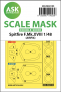 1/48 Spitfire F Mk.XVIII wheels and canopy frame paint mask
