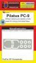 1/72 Pilatus PC-9 wheels and canopy frame paint mask
