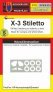 1/72 Douglas X-3 Stilleto wheels and canopy frame paint mask