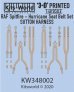 1/48 Raf Sutton Harness Seat Belt Set. Spitfire and Hurricane