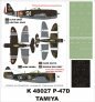 Montex 1/48 P-47D Thunderbolt Bubbletop Masques Tamiya