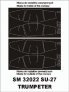 Su-27 1/32 Trumpeter Canopy Frame Paint Masks Montex