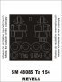 Canopy Frame Paint Masks Ta-154 1/48 Montex