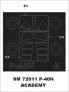 Montex 1/72 Canopy Frame Paint Mask P-40N Warhawk Academy